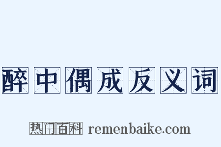 醉中偶成反义词是什么意思的图片